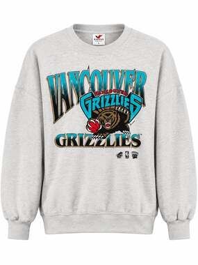 Vintage Vancouver Grizzlies Crewneck Sweatshirt Grey 90s NBA Basketball Graphic